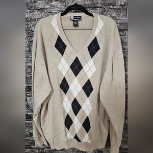 Jos. A. Bank - Beige and Black V-Neck Sweater